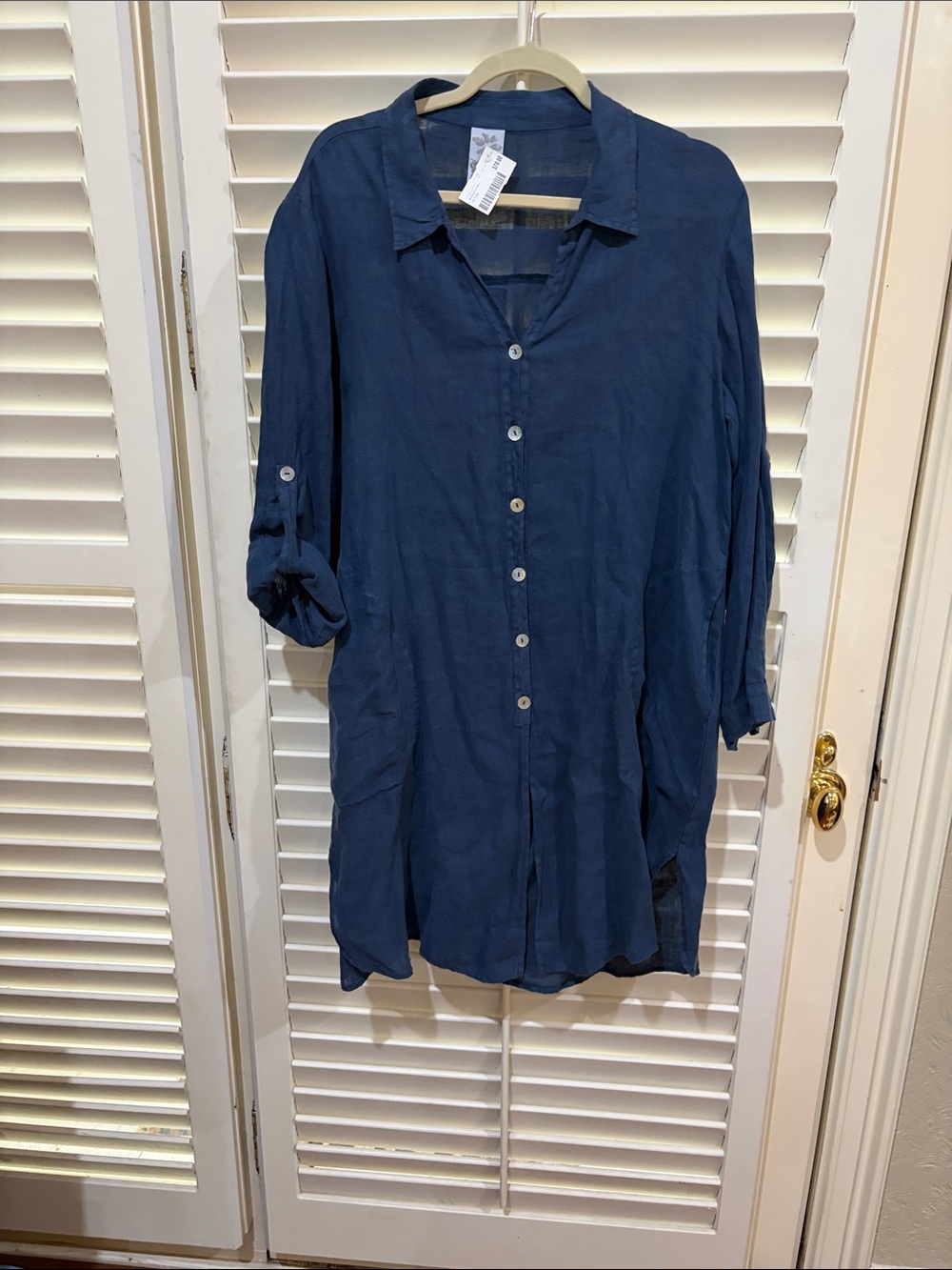 Match Point Navy Shirt dress. Size small NWT